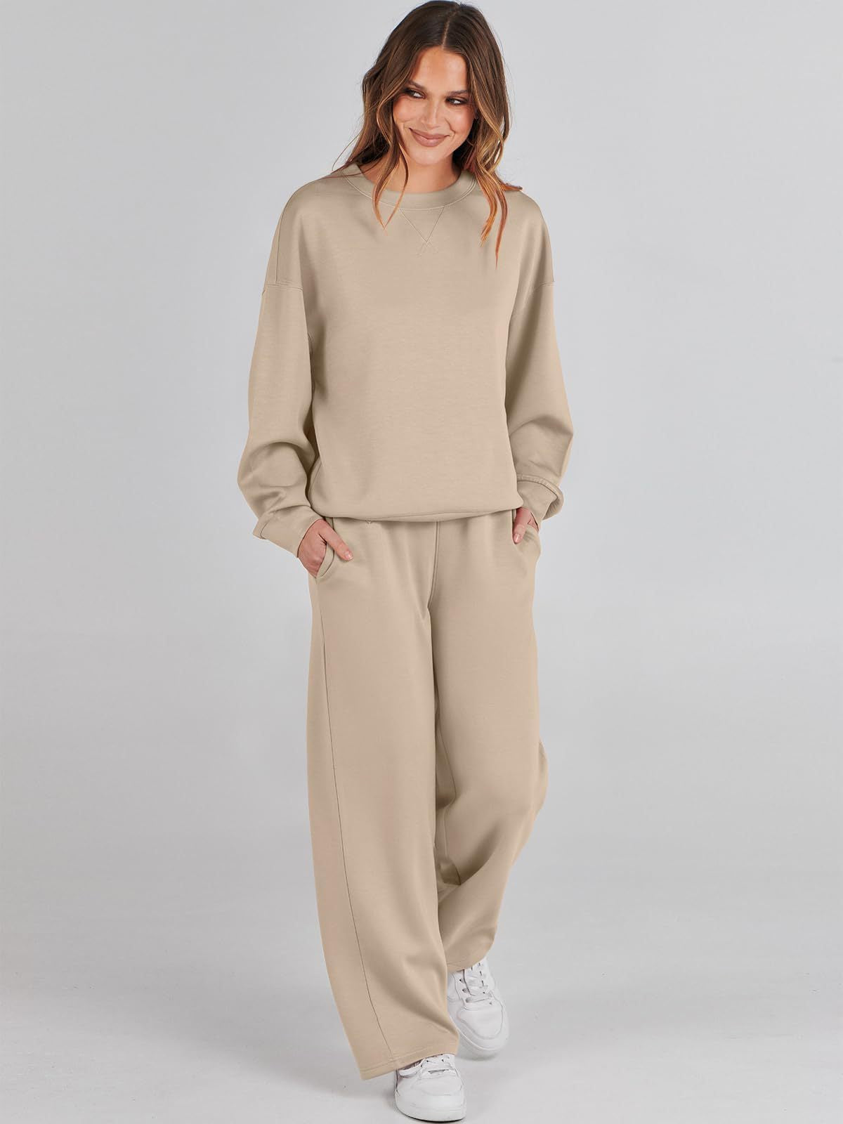 Ensemble Loungewear Confortable pour Femmes avec Pull et Pantalon Large