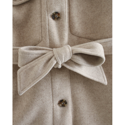 Elegante Comfortabele Dames Wollen Jas met Ceintuur