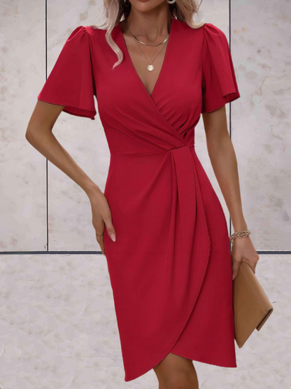 Skila | Elegante Wikkeljurk met Korte Mouwen
