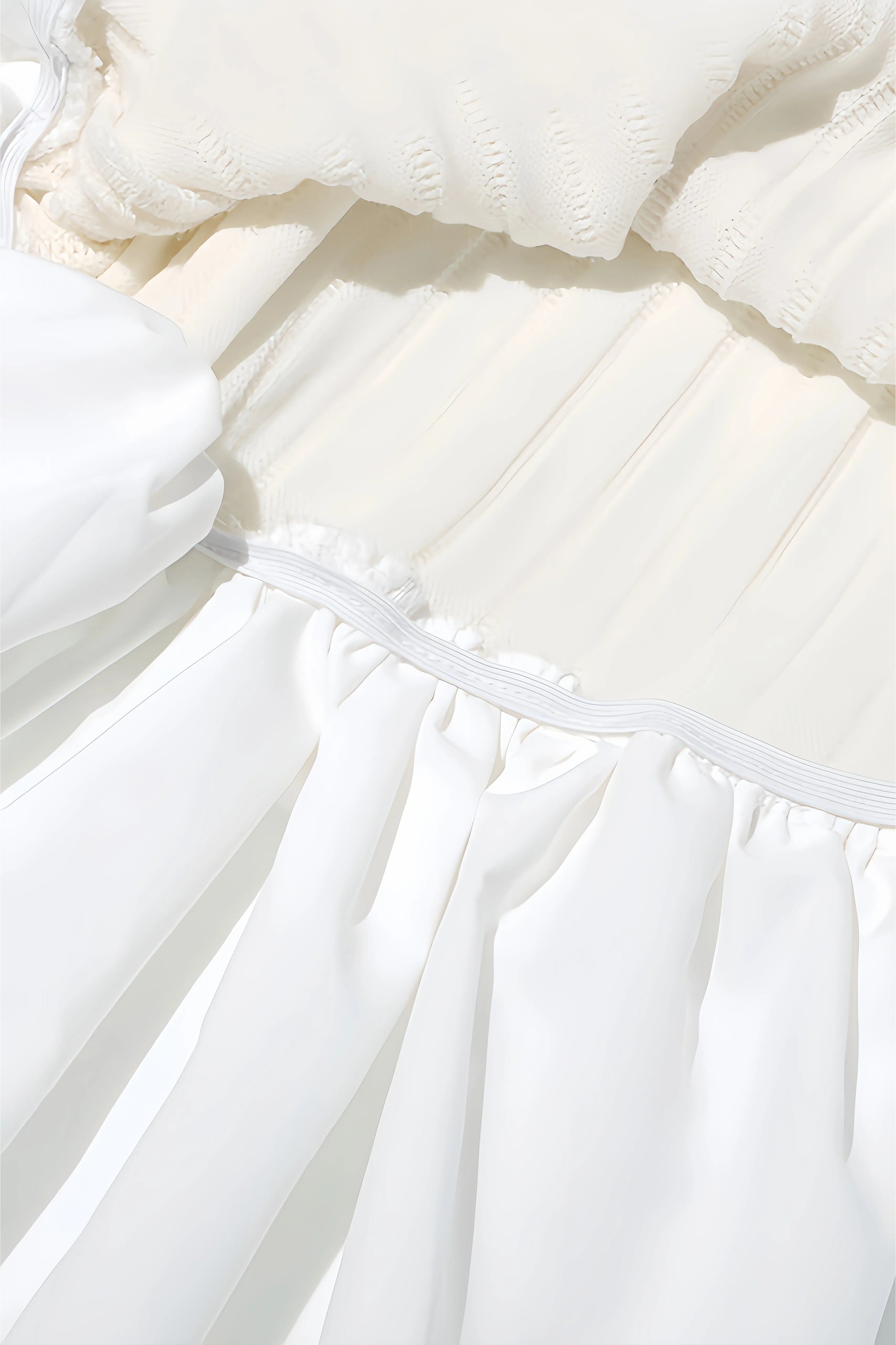Clara Dames Elegante Geplooide Witte Jurk - Mini