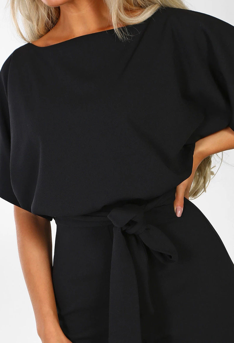 Comfortabele Dames Wide Leg Jumpsuit Met Tailleband