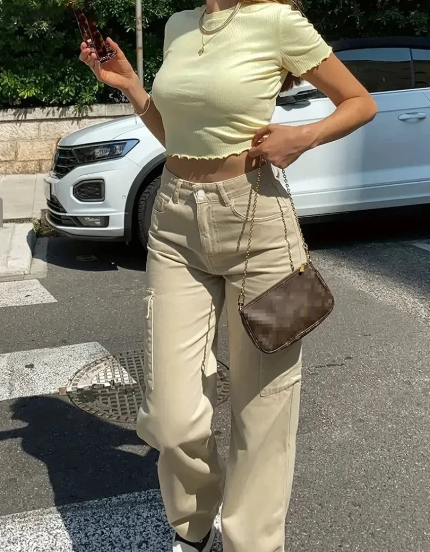 Violette | Cargo Broek met Verstelbare Taille
