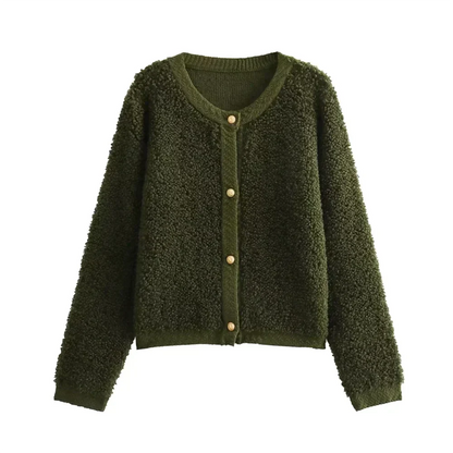 Ester | Teddy Knit Cardigan met Knopen