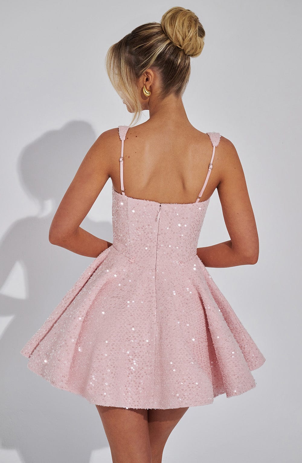 Feestjurk Met Pailletten En Grote Strik Mini Jurk Voor Dames