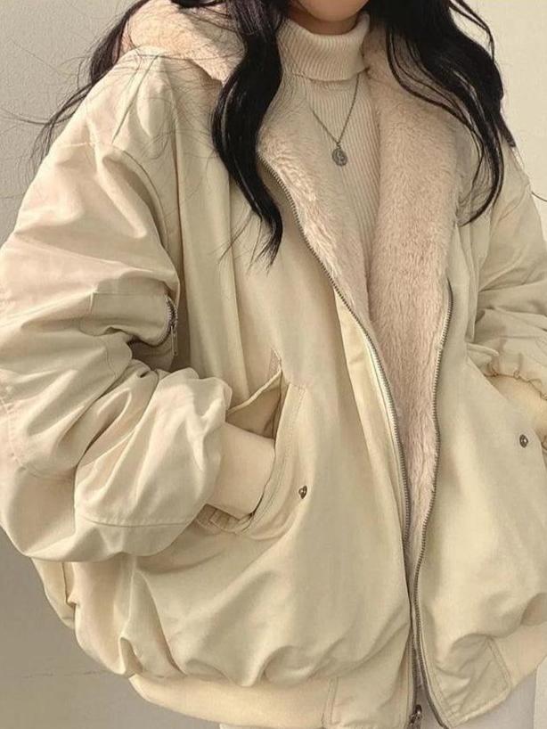 Trendy Oversized Dames Jas met Zachte Voering