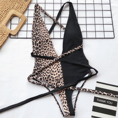 Divisha | Leopard Print Cross-Body Swimsuit