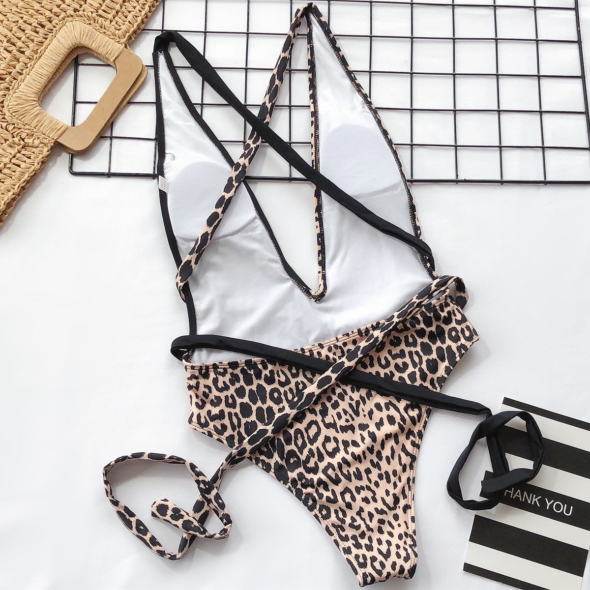 Divisha | Leopard Print Cross-Body Swimsuit