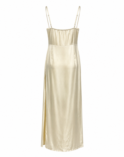 Elegant Women's Dress with Spaghetti Straps and Side Slit