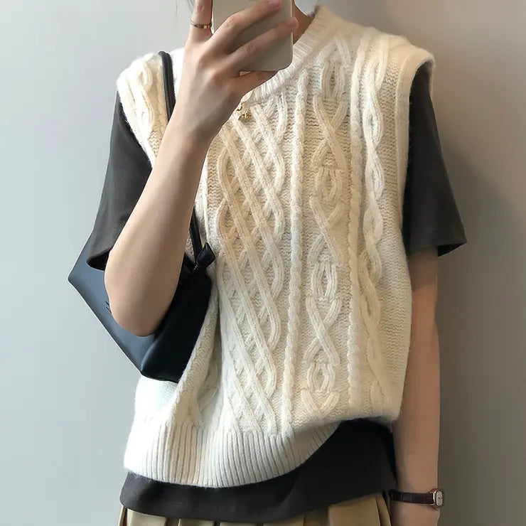 Trendy Comfortabel Dames Gebreid Gilet met Losse Pasvorm