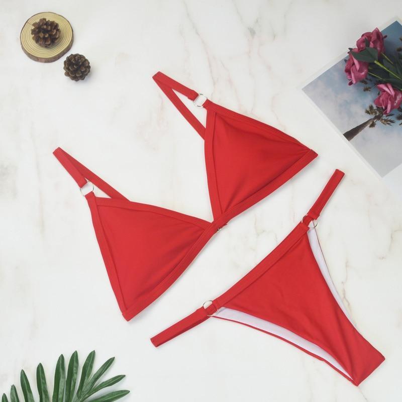 Marj | Minimalistische Bikini met Ringdetails en Triangel Top