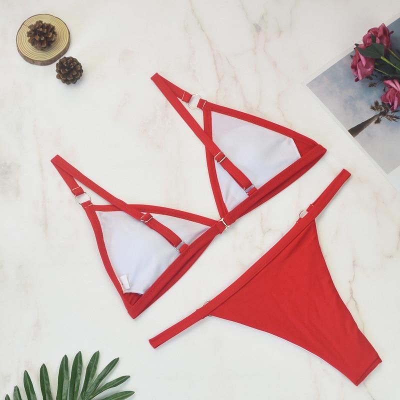Marj | Minimalistische Bikini met Ringdetails en Triangel Top