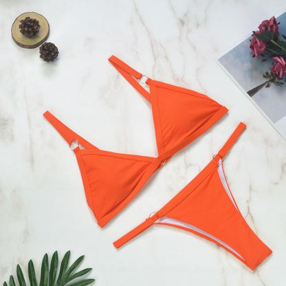 Marj | Minimalistische Bikini met Ringdetails en Triangel Top