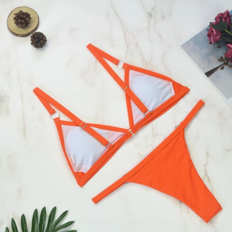 Marj | Minimalistische Bikini met Ringdetails en Triangel Top