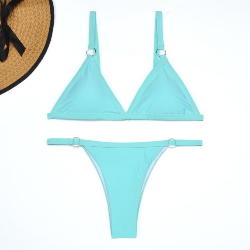 Marj | Minimalistische Bikini met Ringdetails en Triangel Top