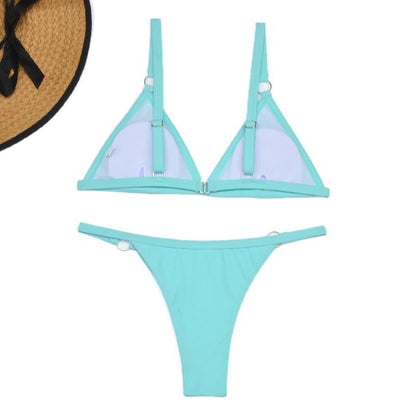 Marj | Minimalistische Bikini met Ringdetails en Triangel Top