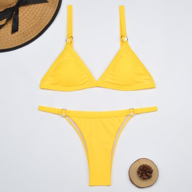 Marj | Minimalistische Bikini met Ringdetails en Triangel Top