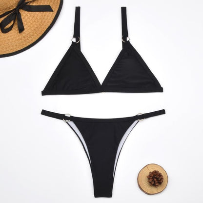 Marj | Minimalistische Bikini met Ringdetails en Triangel Top