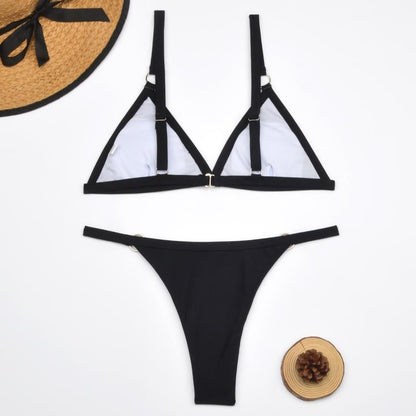 Marj | Minimalistische Bikini met Ringdetails en Triangel Top