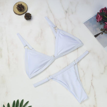 Marj | Minimalistische Bikini met Ringdetails en Triangel Top