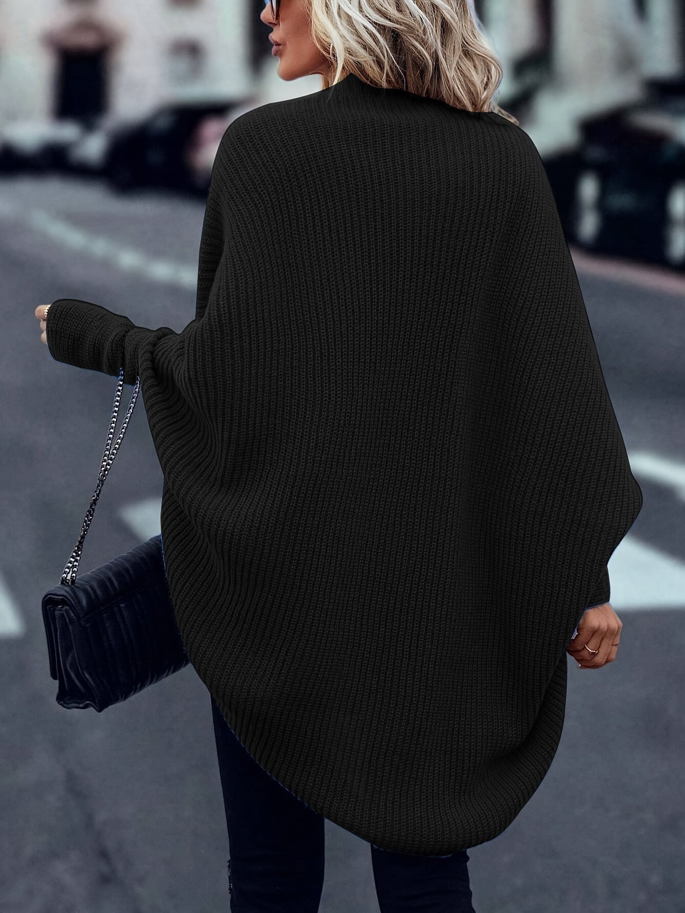 Warm Lang Gebreid Dames Vest Met Losse Pasvorm