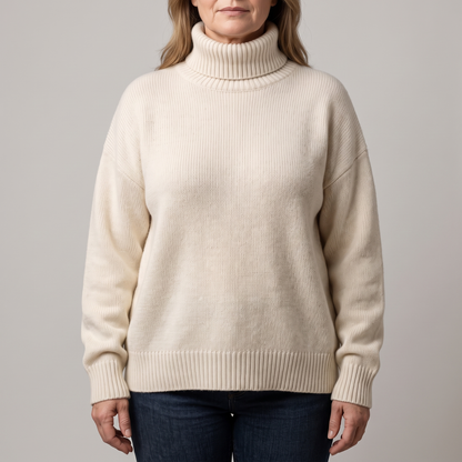 Oversized Gebreide Coltrui met Ribboorden en Lange Mouwen voor Dames