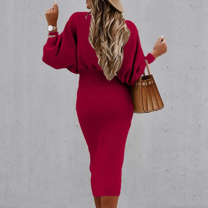 Jera | Chique Midi Jurk met Elegante Mouwen