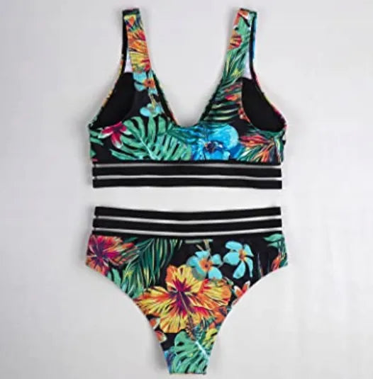 Calvia | Tropical Bikini with Mesh Detail