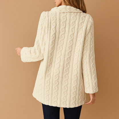 Warme Lange Teddy Dames Winter Jas met Knopen
