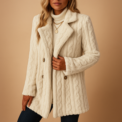 Warme Lange Teddy Dames Winter Jas met Knopen