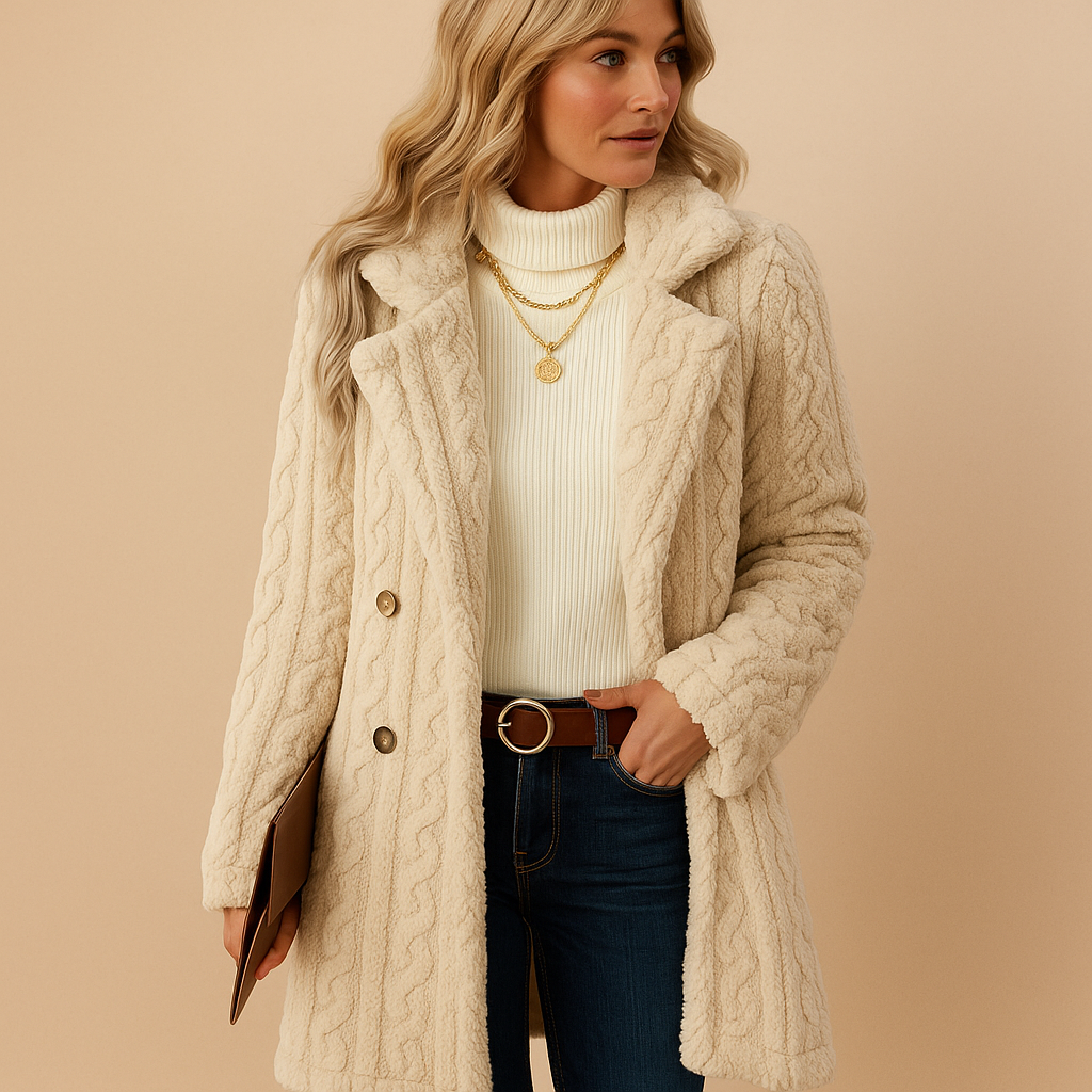 Warme Lange Teddy Dames Winter Jas met Knopen