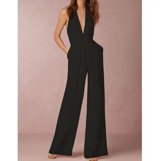 Tessy | Elegant Deep V-Neck Jumpsuit