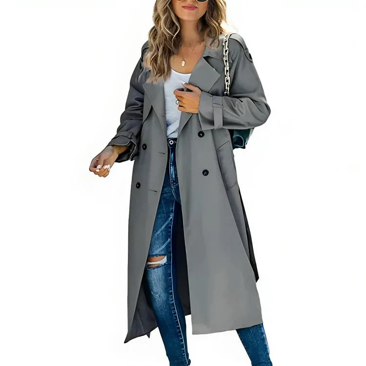 Stijlvolle Elegante Dames Trenchcoat Met Ceintuur