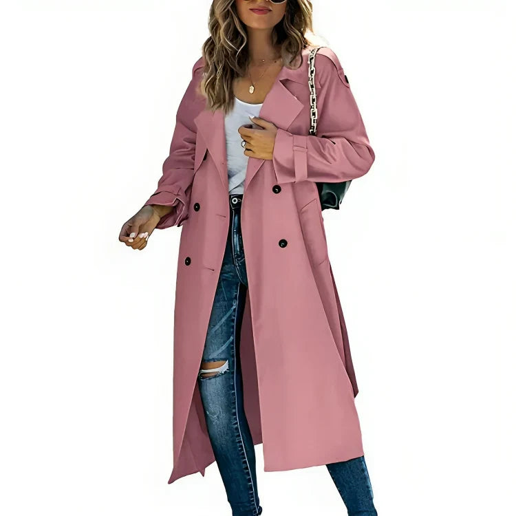 Stijlvolle Elegante Dames Trenchcoat Met Ceintuur