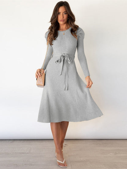 Lyne | Gebreide Midi Jurk met Taillelint