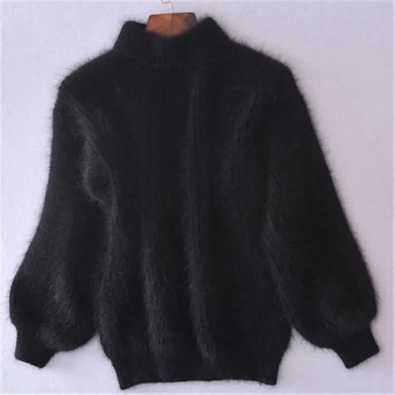 Zachte Teddy Dames Trui met Col en Lange Mouwen
