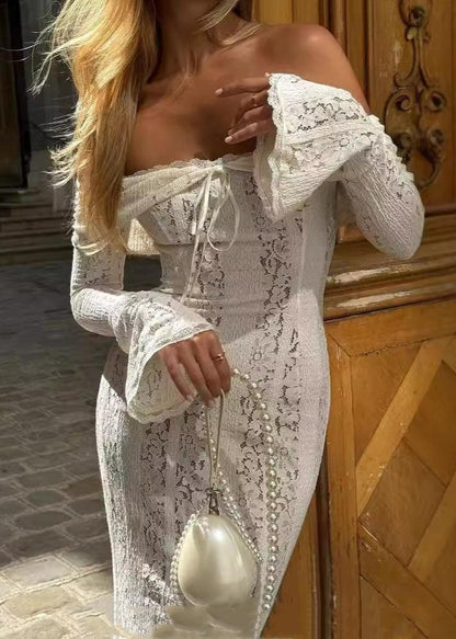 Jayda | Luxe Kant Maxi-jurk met Off-Shoulder Design