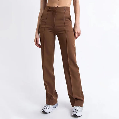 Hoge Taille Dames Pantalon met Rechte Pasvorm