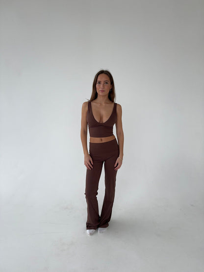 Azariah | Bruine Flared Legging