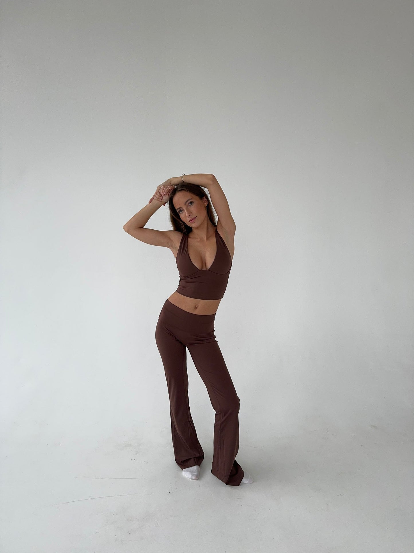Azariah | Bruine Flared Legging