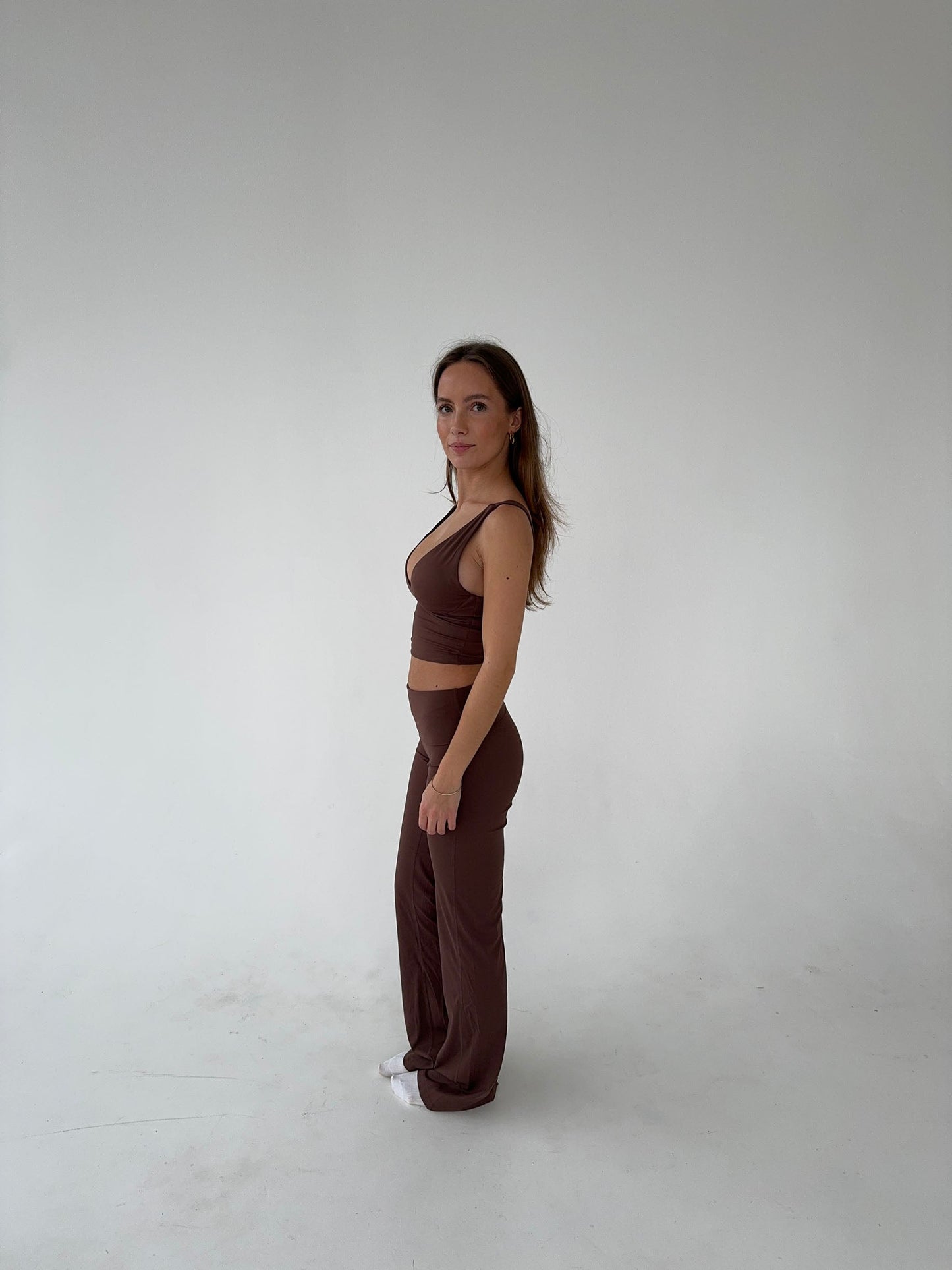 Azariah | Bruine Flared Legging