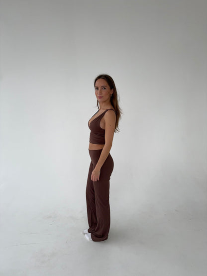Azariah | Bruine Flared Legging