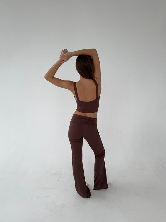 Azariah | Bruine Flared Legging