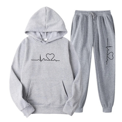 Comfortabele Dames Hoodie Trainingspak Set met Print