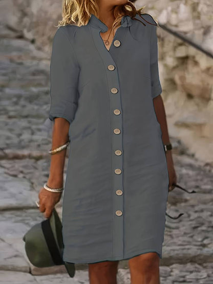 Oriah | Classic Plus size Button-Down Shirt Dress