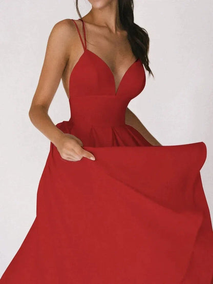Ermina | Elegante Midi-Jurk met Spaghettibandjes