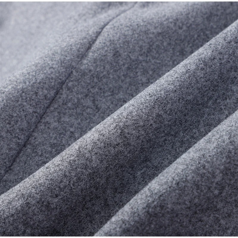 Women's Wool Blend Coat with High Collar and Buttons
