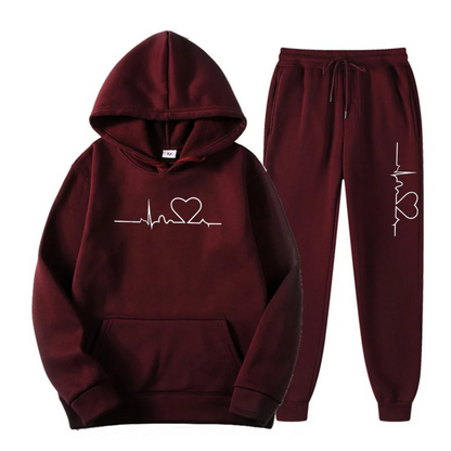 Comfortabele Dames Hoodie Trainingspak Set met Print