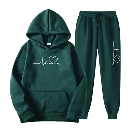 Comfortabele Dames Hoodie Trainingspak Set met Print