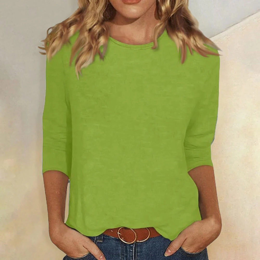 Stella | Crew Neck 3/4 Sleeve Top for Women