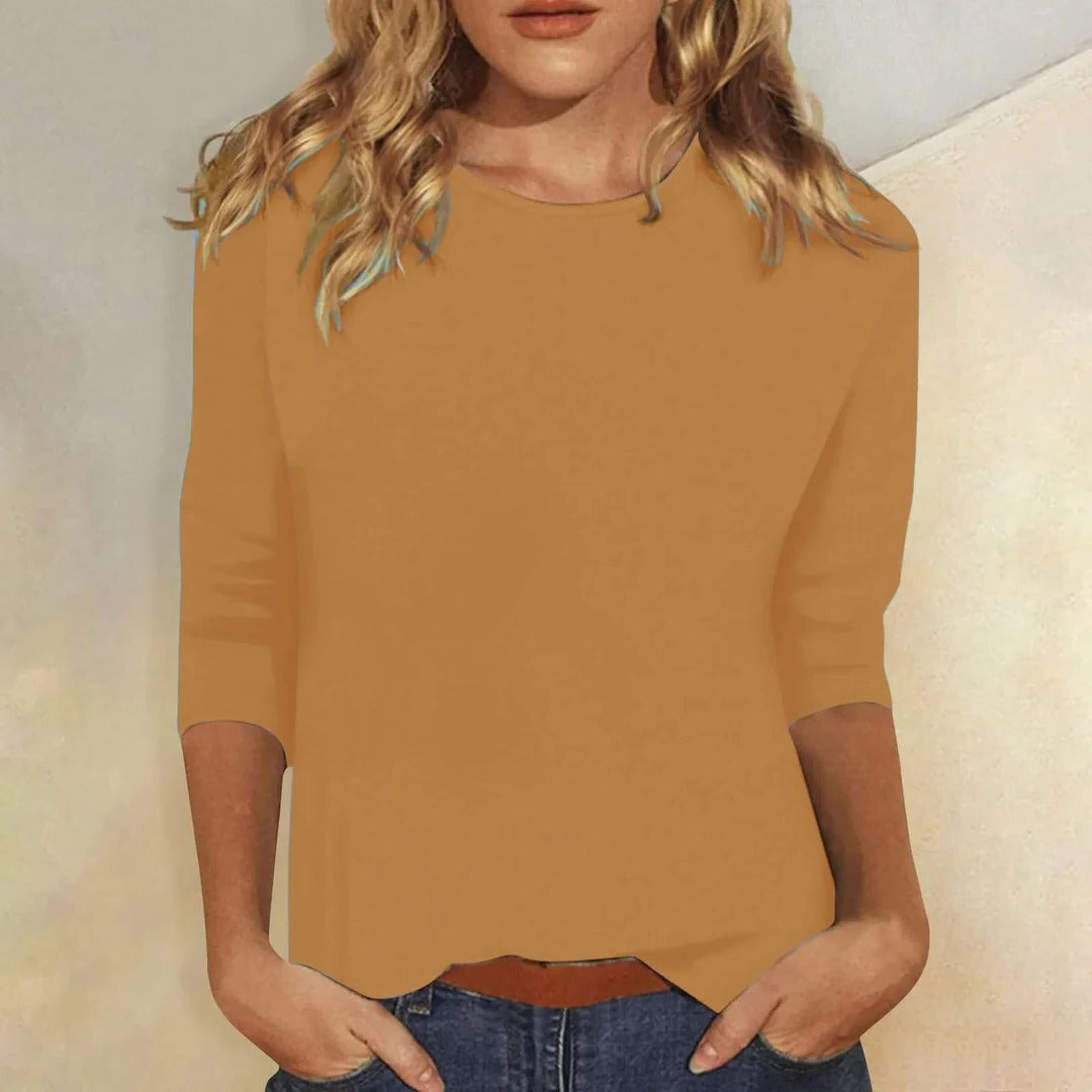 Stella | Crew Neck 3/4 Sleeve Top for Women